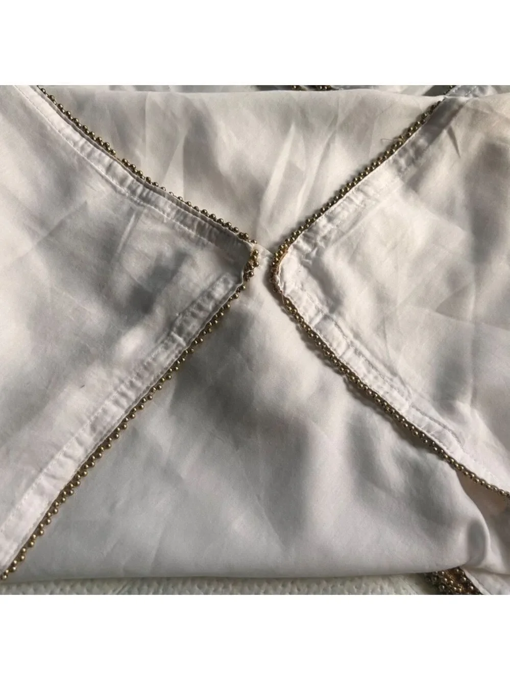 Artistic Accents Cotton Napkins w Gold Metal Trim Set of 4 19x20
